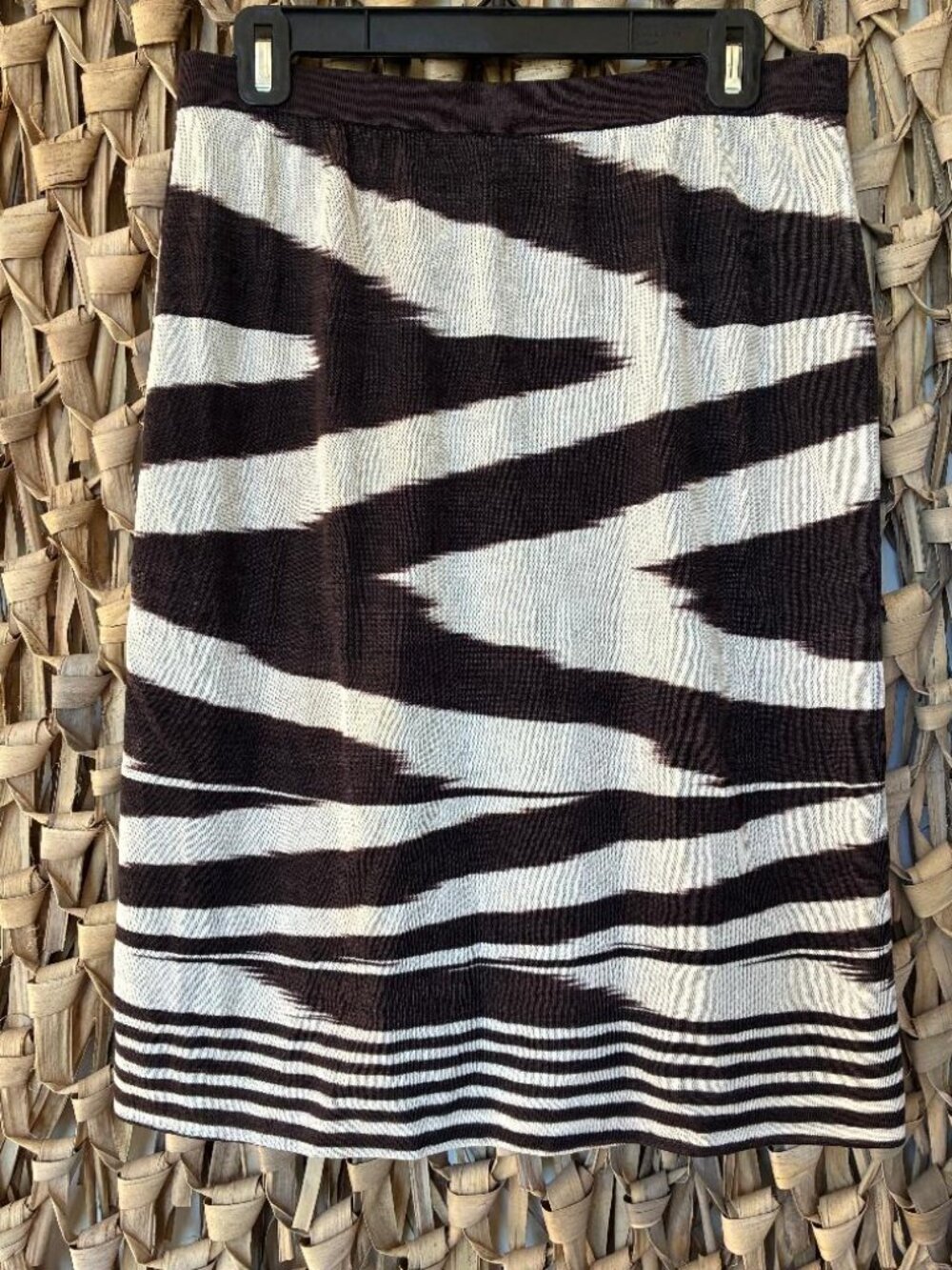 Vintage MISSONI ORANGE LABEL Iconic Flamestitch Pull-on Knit Skirt IT46